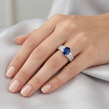 Afbeelding in Gallery-weergave laden, echte round diamant 2karaat ring met diamantaccenten

