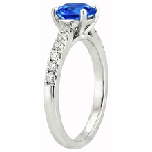Afbeelding in Gallery-weergave laden, echte round saffier 3.20karaat ring profielweergave
