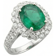 Afbeelding in Gallery-weergave laden, echte round smaragd 3.25karaat ring close-up detail
