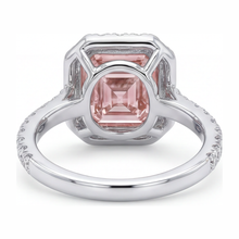Afbeelding in Gallery-weergave laden, Dames verlovingsring met roze diamant 3,25 karaat labgekweekt Asscher Halo 14K witgoud
