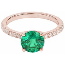 Afbeelding in Gallery-weergave laden, 3.25 karaat ronde Groente smaragd en Natuurlijke echte diamanten ( niet in een laboratorium gekweekt ) ring goud Rose 14K edelsteen
