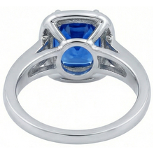 Afbeelding in Gallery-weergave laden, 3.35 karaat Ceylon blauwe saffier en ronde Natuurlijke echte diamanten ( niet in een laboratorium gekweekt ) verlovingsring

