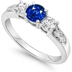 Echte Saffier Ring 3.40 Karaat