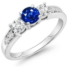 Afbeelding in Gallery-weergave laden, echte round saffier 3.40karaat ring close-up detail
