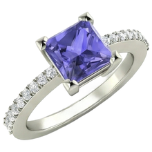 Afbeelding in Gallery-weergave laden, echte princess tanzaniet 3.40karaat ring band detail

