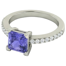Afbeelding in Gallery-weergave laden, echte princess tanzaniet 3.40karaat ring profielweergave
