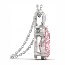 Afbeelding in Gallery-weergave laden, Labgekweekte roze diamanten halsketting 3,5 karaat peervormige bypass-hanger 14K witgoud
