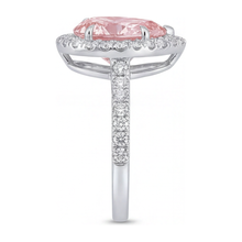 Afbeelding in Gallery-weergave laden, Verlovingsring met roze diamant 3,5 karaat labgekweekt peervormige halo 14K Witgoud
