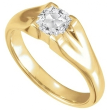 Afbeelding in Gallery-weergave laden, Fijne Diamant Enkele Steen Ring 3,50 karaat 14K Geelgoud – vooraanzicht
