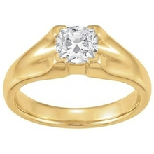 Afbeelding in Gallery-weergave laden, Fijne Diamant Enkele Steen Ring – zijaanzicht
