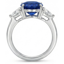 Afbeelding in Gallery-weergave laden, echte trillion saffier 3.50karaat ring op wit

