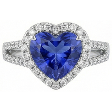 Afbeelding in Gallery-weergave laden, 3.60 Karaat Ceylonese Blauwe Saffier Natuurlijke uit de aarde gewonnen Diamanten Ring Witgoud 14K
