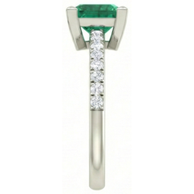 Afbeelding in Gallery-weergave laden, 3.65 ct groene smaragd met Natuurlijke echte diamanten ( niet in een laboratorium gekweekt ) ring wit goud 14k
