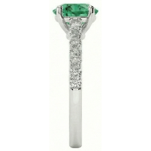 Afbeelding in Gallery-weergave laden, 3.7 ct groene smaragd met Natuurlijke echte diamanten ( niet in een laboratorium gekweekt ) trouwring 14 kt witgoud
