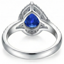 Afbeelding in Gallery-weergave laden, echte round saffier 3.70karaat ring profielweergave
