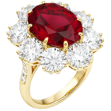 Afbeelding in Gallery-weergave laden, echte round robijn 3.75karaat ring close-up detail
