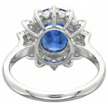 Afbeelding in Gallery-weergave laden, 3.75 ct. Sri Lanka Saffier Diamanten Ring Wit Goud 14K
