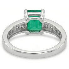 Afbeelding in Gallery-weergave laden, 3.75 ct groene smaragd en Natuurlijke echte diamanten ( niet in een laboratorium gekweekt ) ring solitaire met accenten
