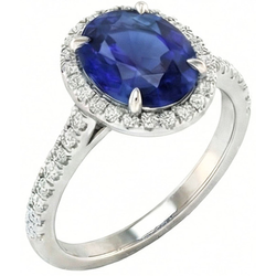 Echte Saffier Ring 3.75 Karaat