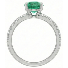 Afbeelding in Gallery-weergave laden, 3.80 karaat groene smaragd en Natuurlijke echte diamanten ( niet in een laboratorium gekweekt ) ring wit goud 14K
