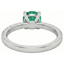 Afbeelding in Gallery-weergave laden, 3.80 karaat groene smaragd en Natuurlijke echte diamanten ( niet in een laboratorium gekweekt ) ring wit goud 14K
