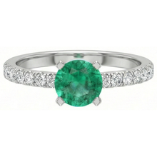 Afbeelding in Gallery-weergave laden, 3.80 karaat groene smaragd en Natuurlijke echte diamanten ( niet in een laboratorium gekweekt ) ring wit goud 14K
