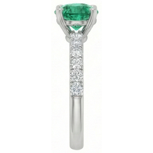 Afbeelding in Gallery-weergave laden, 3.80 karaat groene smaragd en Natuurlijke echte diamanten ( niet in een laboratorium gekweekt ) ring wit goud 14K
