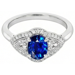 Echte Saffier Ring 3.90 Karaat