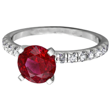 Afbeelding in Gallery-weergave laden, 3.90 karaat robijn en Natuurlijke echte diamanten ( niet in een laboratorium gekweekt ) ring wit goud 14K griffenset
