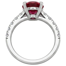 Afbeelding in Gallery-weergave laden, 3.90 karaat robijn en Natuurlijke echte diamanten ( niet in een laboratorium gekweekt ) ring wit goud 14K griffenset
