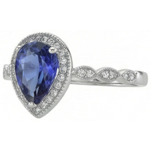 Afbeelding in Gallery-weergave laden, Schitterend Blauwe Saffier Gekleurde Steen Ring 2 karaat – hoekaanzicht
