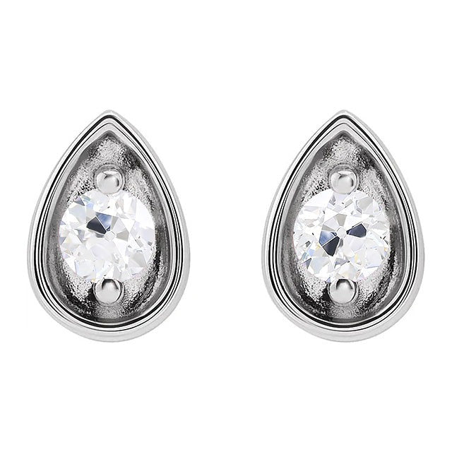 3 Karaat Echt Diamanten Studs Oude Mijnwerker Druppelvorm Damessieraden