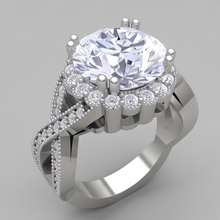 Afbeelding in Gallery-weergave laden, 3 Karaat Rond Antieke Stijl Natuurlijke uit de aarde gewonnen Diamanten Trouwring Fijne Sieraden
