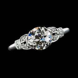 3 Karaat Rond Old Mine Cut Echte Natuurlijke uit de aarde gewonnen Diamanten Ring Dames Gouden Sieraden