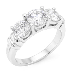 3 Steen Diamante Ring Echt