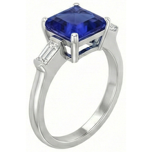 Afbeelding in Gallery-weergave laden, echte asscher diamant 4karaat ring close-up detail
