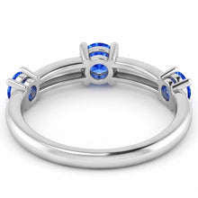 Afbeelding in Gallery-weergave laden, 3 Stenen Ring Jubileum 0,90 Karaat Ceylon Sapphire Sieraden Nieuw
