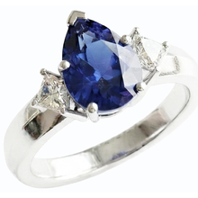 Afbeelding in Gallery-weergave laden, echte pear diamant 3karaat ring zijaanzicht
