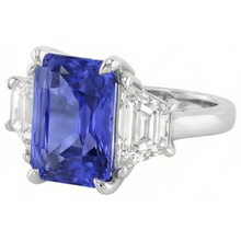 Afbeelding in Gallery-weergave laden, echte saffier 3.50karaat ring close-up detail
