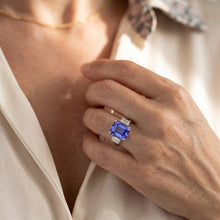 Afbeelding in Gallery-weergave laden, 3 Stenen Trouwring Stralende Saffier &amp; Emerald Diamanten 3,50 Karaat
