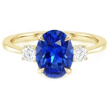 Afbeelding in Gallery-weergave laden, echte round diamant 3karaat ring zijaanzicht
