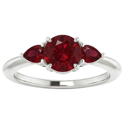 3 Stone Ruby Ring 1,50 karaat Prong Setting Dames sieraden