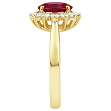 Afbeelding in Gallery-weergave laden, echte round robijn 3karaat ring close-up detail
