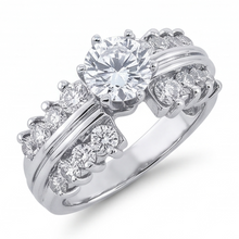 Afbeelding in Gallery-weergave laden, 3 karaat Ronde Antieke Stijl Echt Diamanten Jubileum Ring Wit Goud 14K
