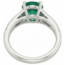Afbeelding in Gallery-weergave laden, echte round smaragd 3karaat ring op wit
