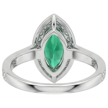 Afbeelding in Gallery-weergave laden, echte marquise smaragd 3karaat ring op wit
