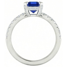 Afbeelding in Gallery-weergave laden, echte round saffier 3karaat ring profielweergave
