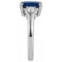 Afbeelding in Gallery-weergave laden, 3 steen 2,50 karaat Ceylon saffier jubileum ring wit goud 14k
