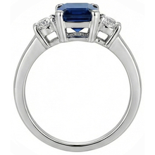 Afbeelding in Gallery-weergave laden, 3 steen 2,50 karaat Ceylon saffier jubileum ring wit goud 14k
