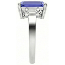 Afbeelding in Gallery-weergave laden, echte baguette diamant 3karaat ring bovenaanzicht
